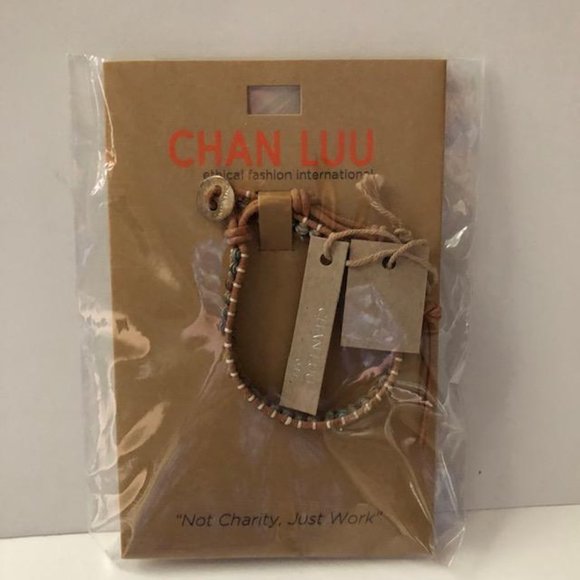 CHAN LUU MULTI-COLORED PAPER BEAD SINGLE WRAP BRACELET, BSZ-4495, NEW - Picture 3 of 4